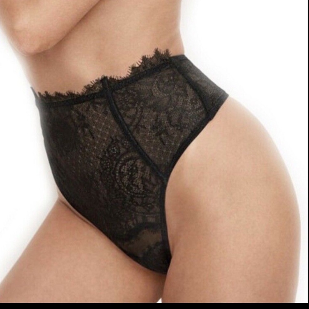 Victoria's Secret Dream Angels High Waist Thong Lace  Black Size XS